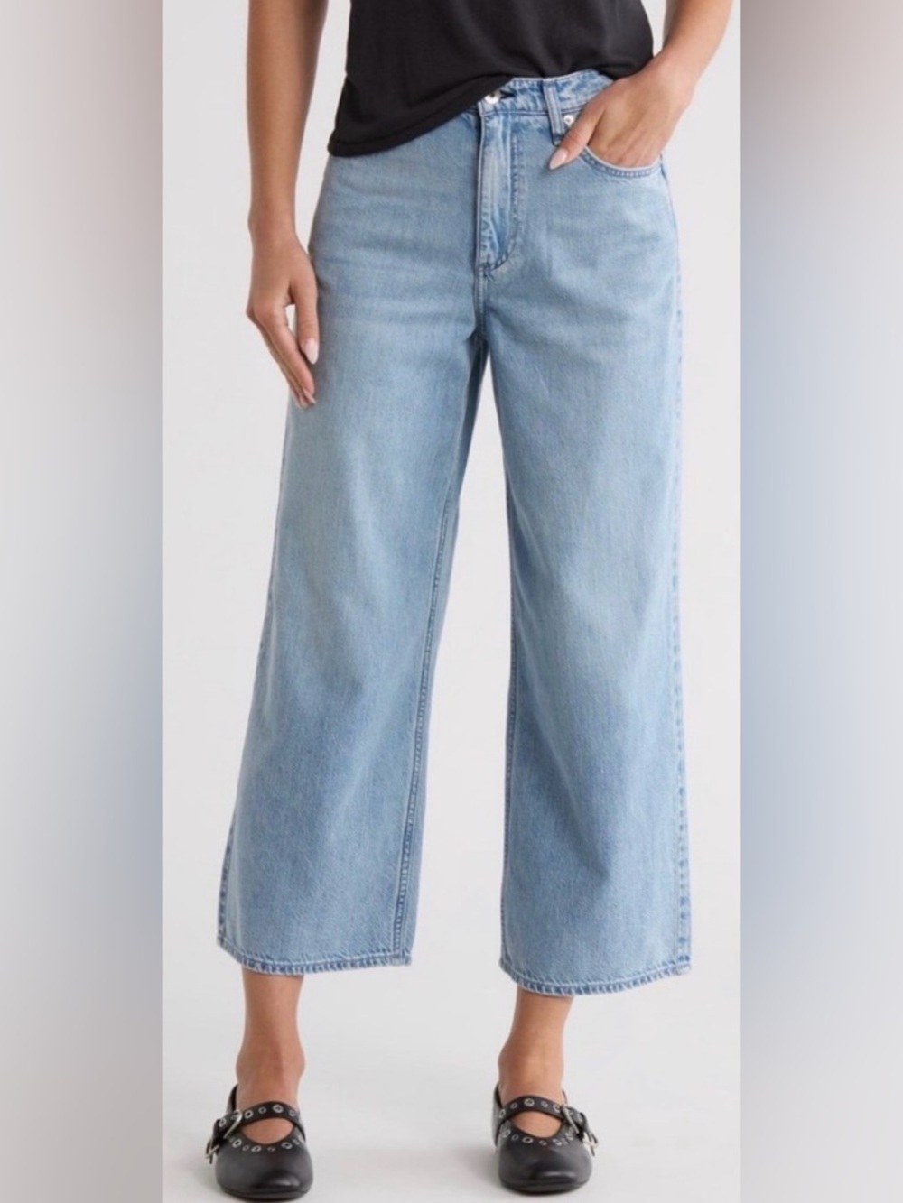 Rag & Bone Annie Wide Leg Ankle Length Jeans Women’s Size 23 Light Wash